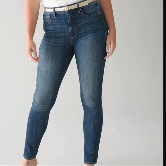 WHBM White House Black Market curvy skinny jeans medium wash 14 - Picture 2 of 12